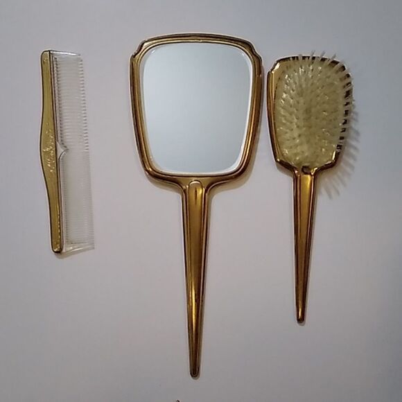 Antique Of Art Decor Golden Wheel Combo Vanity Set 3 Pc - Picture 2 of 5